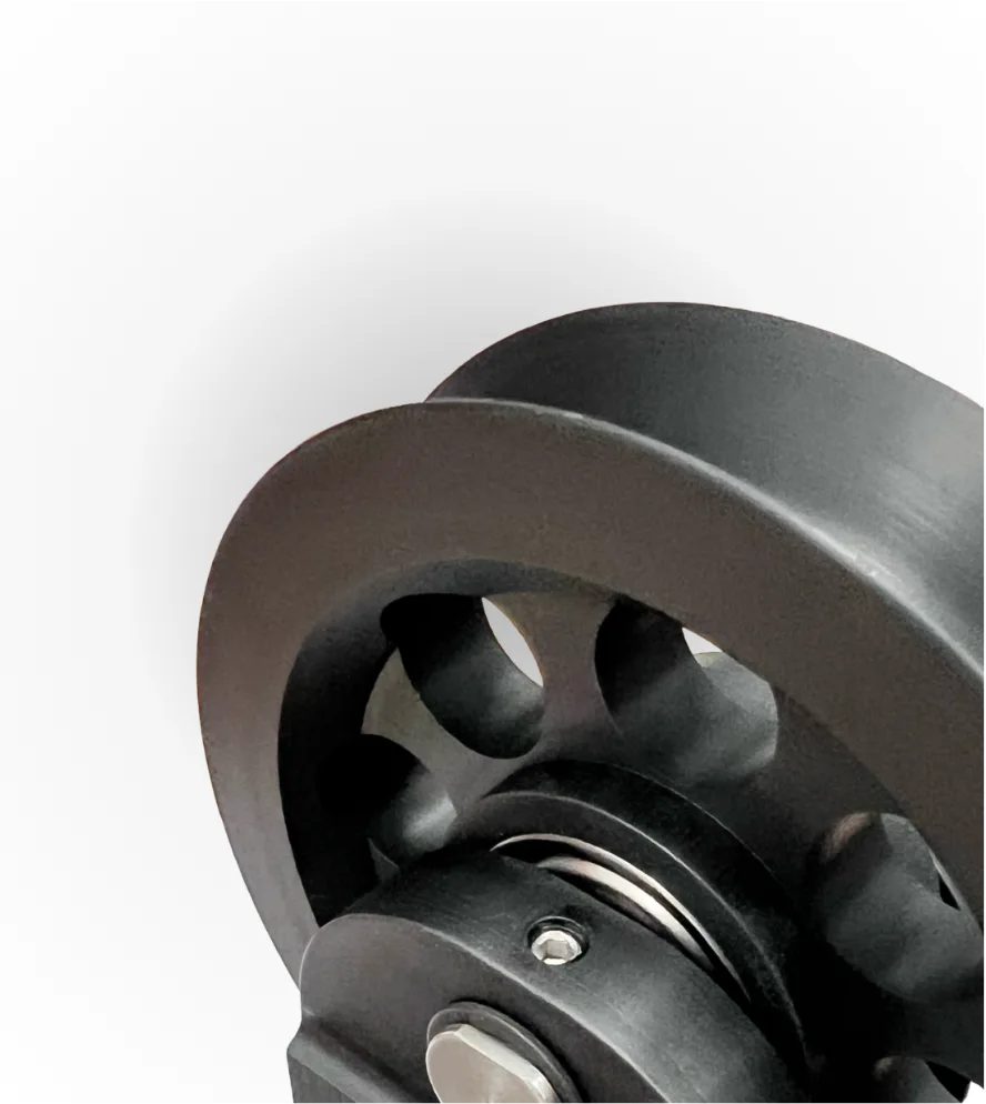 Macro detail of a precision-machined Aretech wheel component