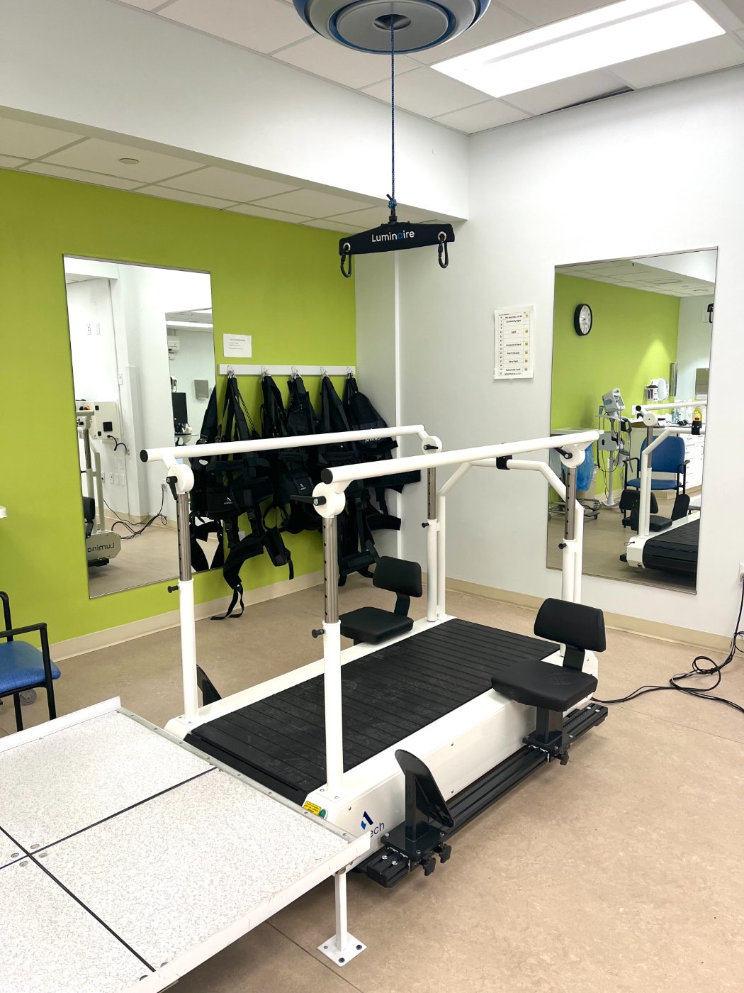 The Luminaire slat-belt treadmill walking surface